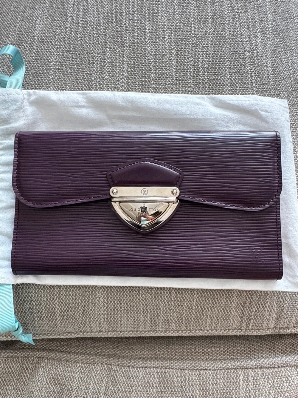 Louis Vuitton Deep Plum Epi Leather Clasp Wallet